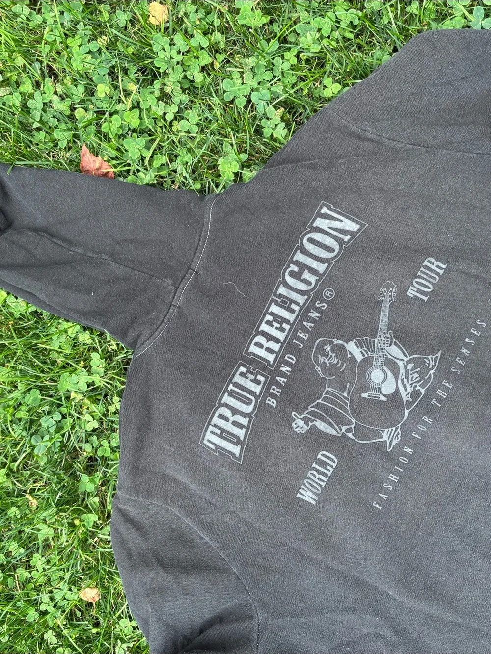 True Religion Black Full-Zip Hoodie with Grey Logo